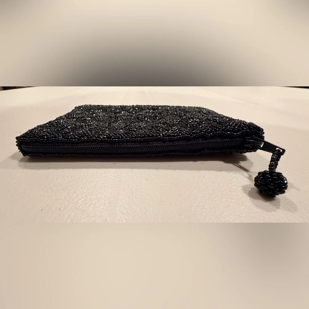 Women’s small beaded black bag